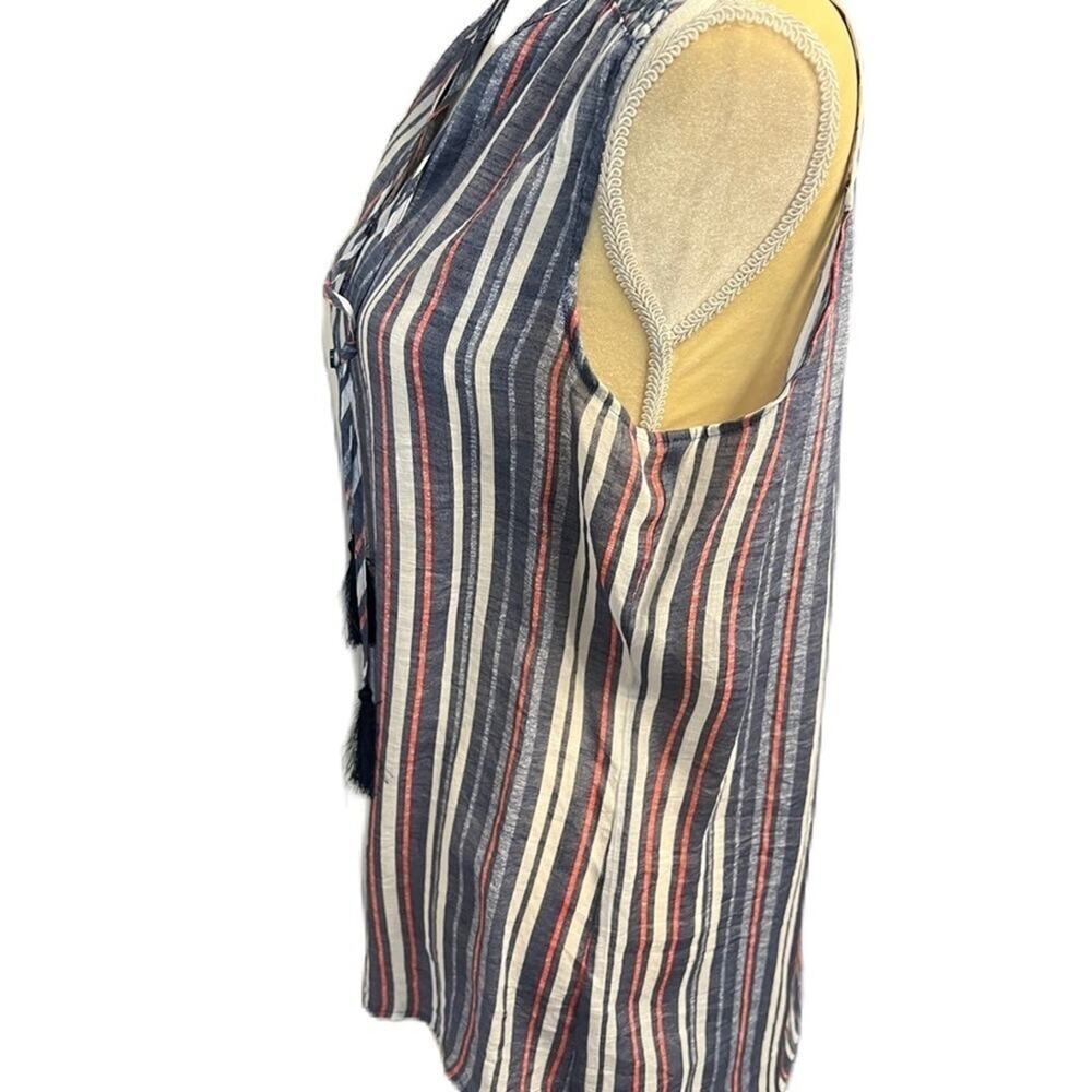 St. John’s Bay Stripe Sleveless Top Size L - Picture 4 of 4